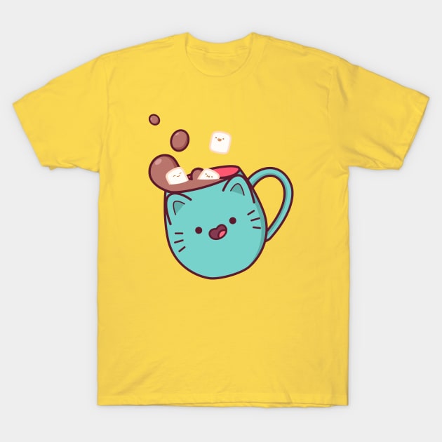 Hot Chocolate Cat T-Shirt by Everything A Cat